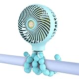 FyGou ミニハンドヘルドベビーカーファン、柔軟な三脚マウントベビーカー/学生のベッド/バイクのための個人的な携帯用ベビーファン、キャンプ/旅行/ジムファンのためのUSBまたは電池式の卓上ファン