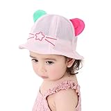 ベビー 帽子 ハット 赤ちゃん メッシュキャップ 子供 つば広 猫耳 可愛い サンバイザー 通気性 UVカット 春 夏 サファリハット キッズ 日よけ帽子 紫外線 日焼け止め 子供用帽子 0から2歳 
