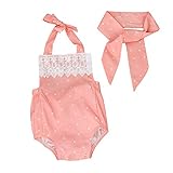 Tovadoo ベビー　二点セット　セットアップ　ロンパース+ヘアバンド　ノースリーブ　水玉　レース　夏　コットンブレンド　お姫様　可愛い　おしゃれ　結婚式 パーティー　室内　出産祝い　新生児　女の子