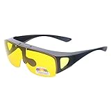 Simvey Fit Over Wrap around Prescription Glasses Night Driving Flip up Polarized Sunglasses Goggles 