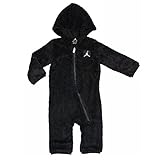 NIKE ナイキ ジョーダン 黒ジャンプマンもこもこフード付きカバーオール (9-12months（身長約75-80cm）) [並行輸入品]