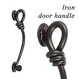 アイアン 取っ手 ドアハンドル レギュラー AFHD-305 面付けタイプ ハンドメイド ブラック