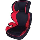 BabyGo! 洗える！ハイバックジュニアシート チャイルドシート (ブラック✕レッド)