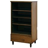 ライフスタイリングショップ キャビネット オープン 引出 木製 ウォールナット 幅59×奥行45cm LS-544DB