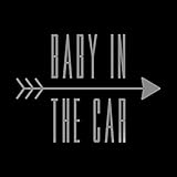 baby in car カッティング ステッカー Mサイズ シルバー 銀