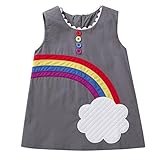 花千束　虹/雲　チュニック　女の子　膝丈　ワンピース　子供服　ノースリーブ　春　夏　ガールズ　可愛い　ドレス　発表会　通園/通学　ビーチ/旅行　ベビー服　洋服　プレゼント　73cm-120cm (90