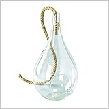花瓶 フラワーベース ガラス キャニスター 容器 鉢 Hanging vase with the rope Clear Lサイズ