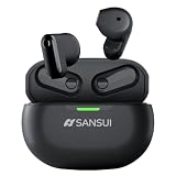 SANSUI サンスイ ワイヤレスイヤフォン ブルートゥース bluetooth イヤホン Bluetooth 5.4 ノイズキャンセリング 自動ペアリング IPX4 超長時間連続再生 Type-C 急速充電 AAC SBCコーデック 小型 軽量 会議通勤 通学 スポーツ 音楽 ゲーム W97 (ホワイト)