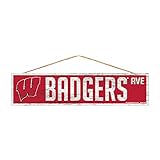 Wisconsin Badgers公式NCAA木製Street Wall Sign 4 x 17 by WinCraft 901583