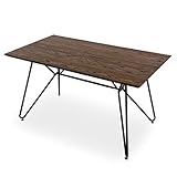 LOWYA ロウヤ ダイニングテーブル テーブル 机 天然木?ワークデスク 天然無垢 幅140cm テーブル単品?ブラック