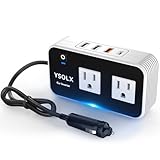 インバーター 12v 100v,YSOLX 200W シガーソケット コンセントUSB急速充電(18W)/20W USB-C/4.8Aデュアル,車 コンセント,カーインバーター,シガーソケット コンセント 変換