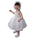 Cuteshower ベビードレス 女の子 ワンピース 出産お祝い 結婚式 お宮参り お嬢様のドレス ホワイト 59cm（1-3ヶ月）