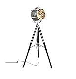 レトロ工業用フロアランプ、合金居間ベッドルームステージスタジオ検索ライト北欧写真ライト三脚E27 * 1ライトポールの高さ80-135cm ( 色 : クロム )