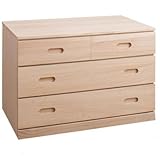 桐クローゼット７６幅３段　クローゼットにちょうどのサイズ　キャスター付き