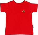 Anna Nicola(アンナニコラ) ベビー用半袖カラフルTシャツ りんご刺繍 (100cm,シグナルレッド)