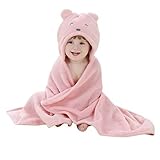 Sakady Baby Hooded Bath Towels Animal Bathrobe Fleece Towel Blanket (Pink Bear) by Sakady