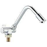 Decdeal 水栓 回転式 シングルハンドル デッキ/壁掛け式 RVカー/キッチン用蛇口 可動式注ぎ口付き