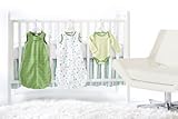 SwaddleDesigns 5 Piece zzZipMe Sack Crib Bedding Set with Crib Skirt, Pure Green, 3-6months [並行輸入品]