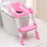 子供用トイレシート、階段用便座、子供用トイレトレーナー50kg、ブルー/ピンクキャリー,Pink