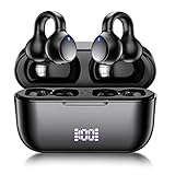 イヤーカフ型 イヤホン bluetooth ワイヤレスイヤホン, オープンイヤー, 骨伝導イヤホン進化型, Bluetooth5.3+EDR, 音漏れ抑制, 物理ボタン, 数字LEDディスプレイ, Type-C急速充電