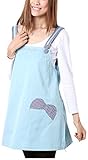 【Alice in Wonder forest】 電磁波カット 電磁波 対策 防止 エプロン 妊婦 服 マタニティウェア 大きいサイズ ピンク ネイビー 紺 L XL (L～XL, 水色)