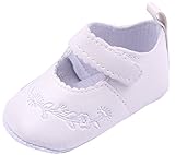 (ラボーグ) La Vogue ベビーシューズ 皮靴 PUフォーマル靴 ルームシューズ 赤ちゃん 新生児 出産祝い ベルクロ式 歩行サポート ソフトソール 刺繍 (13cm, 1ホワイト)