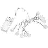 SIKIWIND LEDストリングライト バブル型 電球 120cm 10球 電池式 防水不凍 イルミネーション 長寿命60000h 全2色 (電球色)