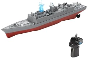 Duangu 2.4G リモートコントロールボート 防水 高速シミュレーション船 軍艦モデル 充電式 ミニ戦艦 おもちゃ 男の子 子供へのギフト