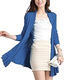 ［ニーマンバイ］ ロングトッパー カーディガン かーでぃがん 長袖 レディース らくらく ユッタリ サイズ ブルー カラー 春 春用 夏 春夏 夏用 春物 秋冬 通年 カワイイ 可愛い 女性 用 オシ