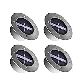 ソーラーライト　Beinhome埋め込み式LEDソーラーライト　防水、省エネ、太陽光発電　屋外照明　光センサーで夜間自動点灯　3LED ガーデン、公園、庭、玄関、芝生、駐車場などに適用　４個セット