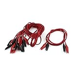 uxcell ワニテストクリップ　ワニ口クリップコード　テストプラスチックワニ口クリップ 1m　5 ペア