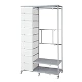 収納ケース付きハンガーラック　　ホワイト　９段