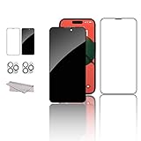 Iphone 14 pro【覗き見防止】【1+1+2セット】覗き見防止(1枚) ガラスフィルム(1枚) カメラフィルム(2枚） のぞき見防止