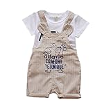 YUEGUANG ベビー つりズボン 子供 セットアニメ プリント Tシャツ つりズボン 上下 2点セット半袖 可愛い ファッション 快適 新生児 出産祝い子供服 ベビー服 普段着　フォーマル カジュ