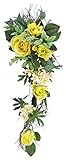 エルアーツ 造花 ドリームフラワーキャンドルリング 全長32cm・花径3~8cm イエロー E3242-04