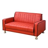 アビライト 大川家具 コンパクト 2人掛け ソファー レッド SKT-0190