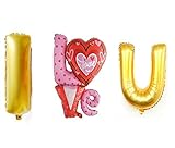 3 PCS Helium Foil balloons , Party Wedding Supply "I LOVE YOU" Type 7 [並行輸入品]