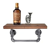 HAIZHEN 壁掛け棚バスルームタオルラックソリッドウッド40 * 16cm（W * H）