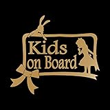 アリス風 Kids on board カッティング ステッカー ゴールド 金