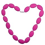 Silicone Teething Necklace for Mom,Baby Teething Toy BPA Free Toddler Teether(Fuchsia) by Hong 111