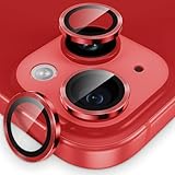 【3枚セット】カメラフィルム iPhone 14/14 Plusに適用 レンズカバー アルミ合金製 9H強化ガラス アイフォン14/14Plus用 カメラ保護 キズ防止 耐衝撃 露出オーバー防止 超高透過率 14/14プラス用カメラカバー レッド