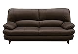 大川家具 関家具 3人掛けソファ(幅185cm 革素材)  ダークブラウン色 木脚(角)ブラウン 139118_139071