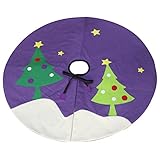 [ハッピータイム]紫のクリスマスツリースカートパッチワークのツリースカートホームインテリア