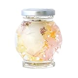 ハーバリウム 誕生日 記念日 贈り物 結婚祝い ギフト ミニポットタイプ 全10色 ギフトバッグ付 いけばな嵯峨御流師範監修 手作り (ミルキーホワイト)
