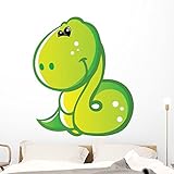 Wallmonkeys wm53182キュートベビーグリーンCartoon Snakeピールとスティック壁デカール 48"H x 40"W - x Large GEN-16418-48