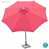 SKEMiDEX--- 9 FT Patio Solar Umbrella Light Tilt Deck Waterproof Garden Market Beach Red Our umbrell