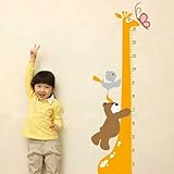 ウォールステッカー 身長計柄 くまちゃん 蝶 キリン wall sticker ウォールペーパー 壁紙 ウォールシール 50*70cm