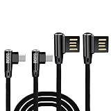 ゲーム専用開発 【2M+2M】2本入り USB Type C ケーブル L字コネクター xperia5 iV Type-c 充電データ転送ケーブル 意匠良品usbタイプCケーブル充電ケーブル l型 2.4A急速充電 ムービー鑑賞 高耐久ナイロンメッシュ編み 断線防止 USB両面挿し Sony Xperia10 Galaxy S23 5G sense7 air Nintendo Google Pixel 7 Pro (Type-c, 2M+2M Type-c)