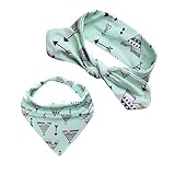 yabinaベビーバンダナよだれかけヘアバンドセット、スーパー吸収性Bibs for Boys & Girls