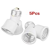 ソケットアダプター，SODIAL(R) 5X E27ベースライトランプ　電球ソケット　1-2スプリッタアダプタ